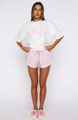 Silly Season Pyjama Shorts Pink/White Stripe