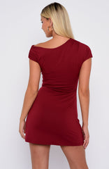 Hold The Moment Mini Dress Merlot