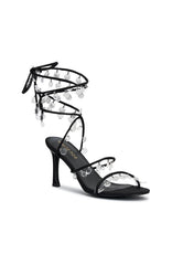 Rania Wrap Crystal Heels Black