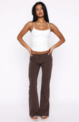Getting You Close Pants Chocolate Pinstripe
