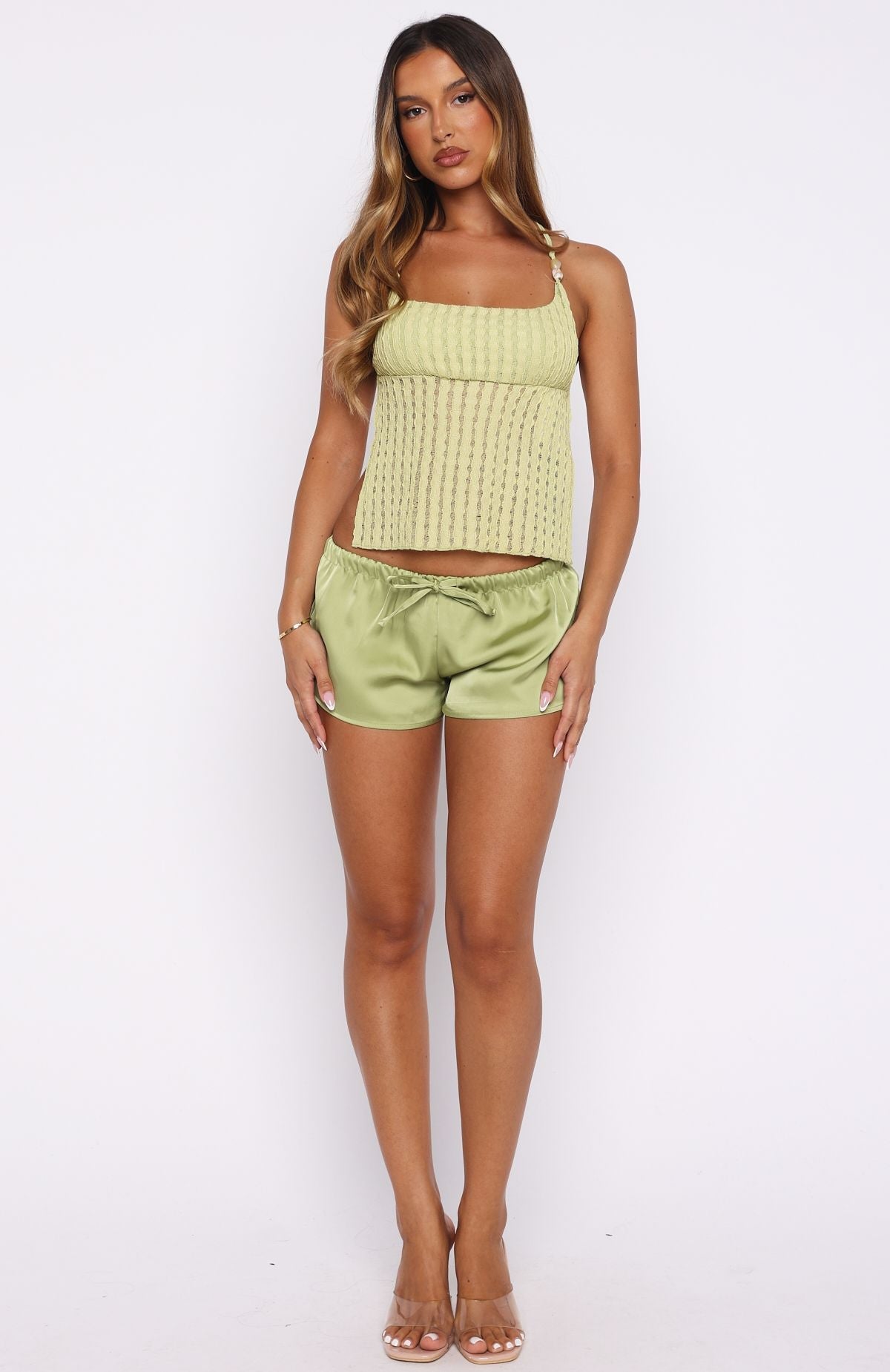 Spot The Difference Backless Top Matcha